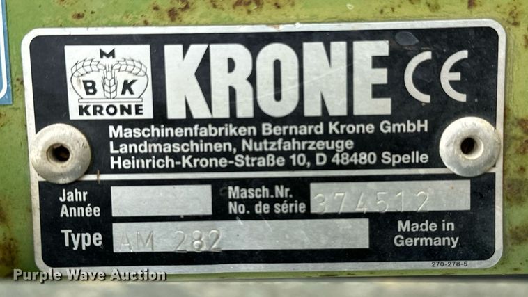 image for item OC9043 Krone AM 282  disc mower