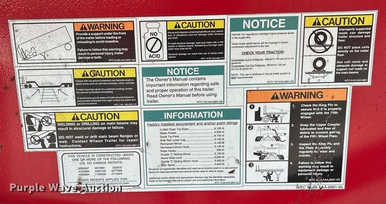 image for item DI7873 2012 Wilson Trailers CF-1080  flatbed trailer