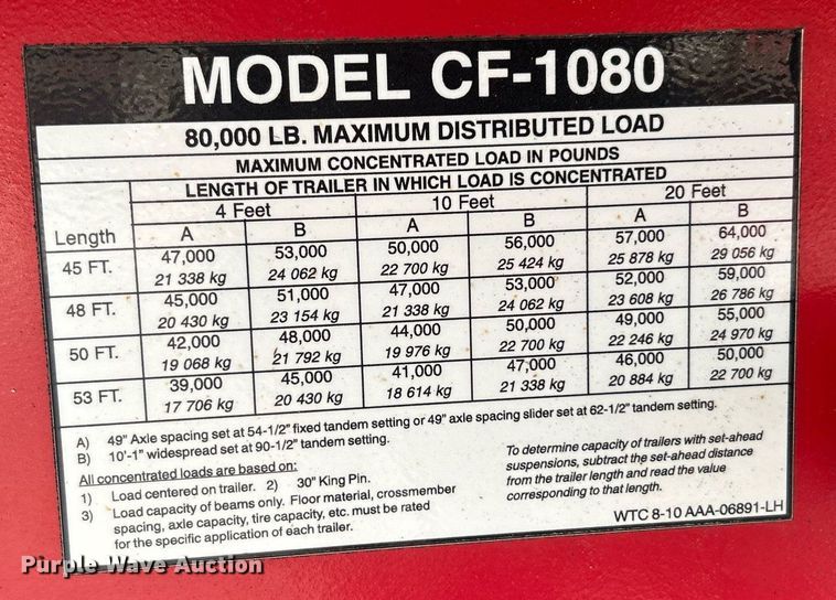image for item DI7873 2012 Wilson Trailers CF-1080  flatbed trailer