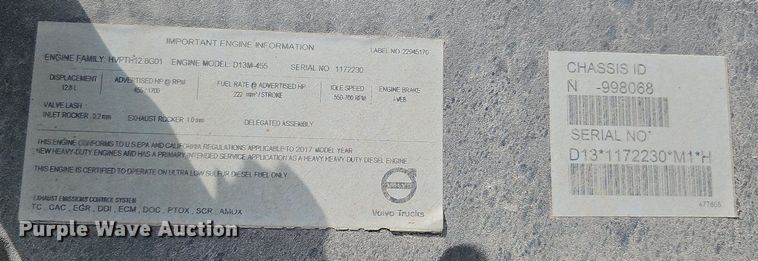 image for item DO2813 2018 Volvo VNL  semi truck