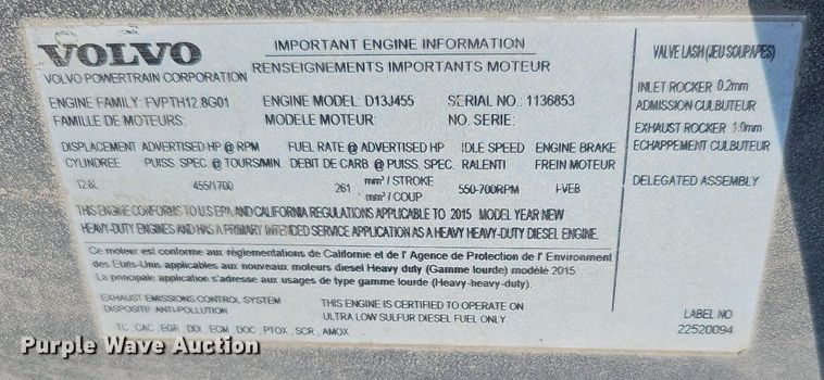 image for item DO2815 2016 Volvo VNL  semi truck