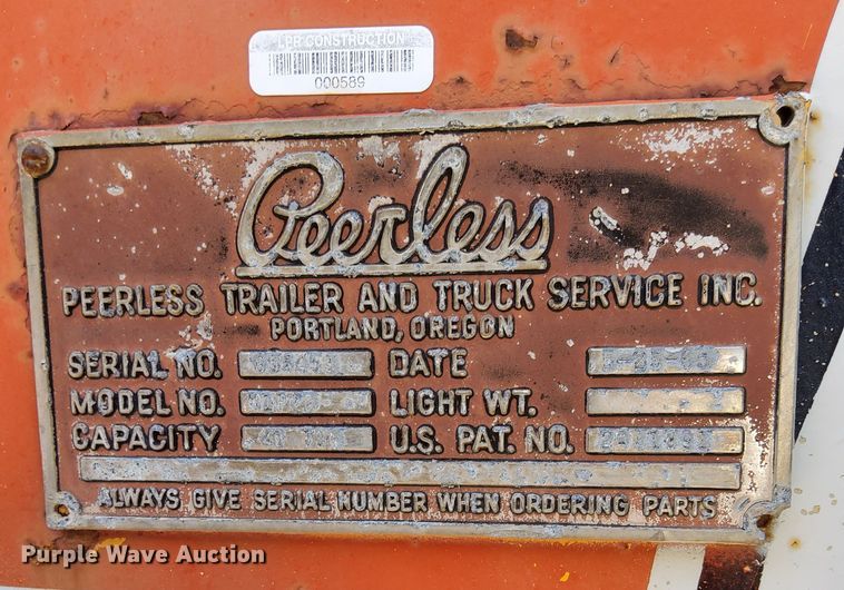 image for item DP3307 1965 Peerless  equipment trailer