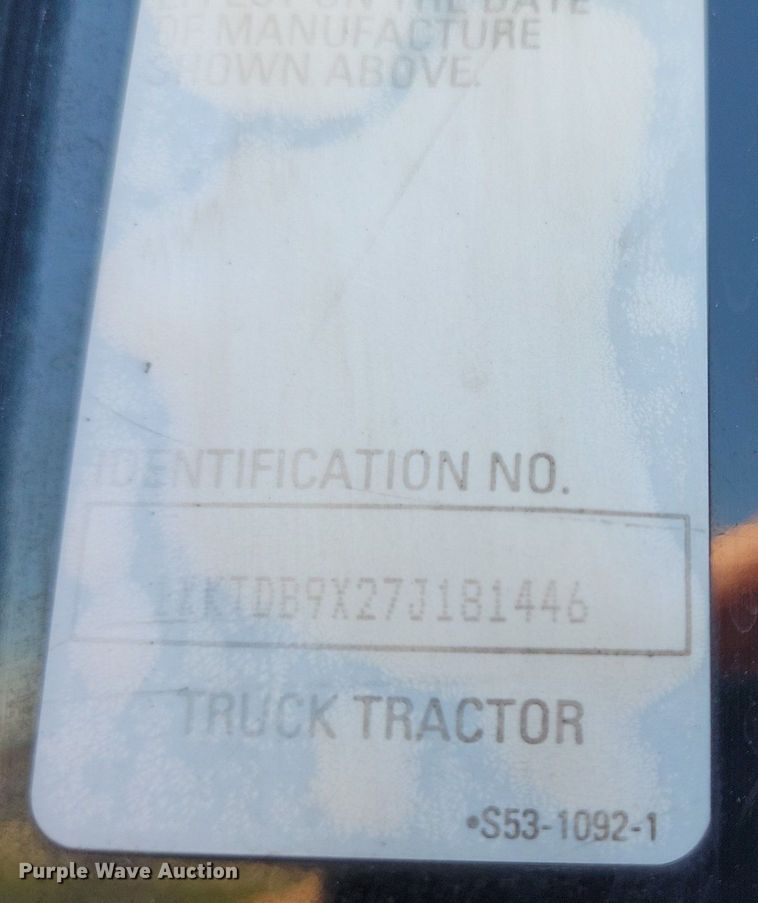 image for item JO9275 2007 Kenworth T2000  semi truck