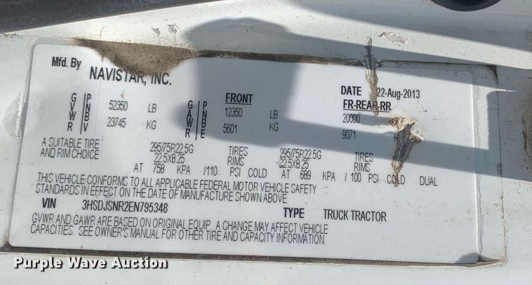 image for item LH9710 2014 International ProStar  semi truck