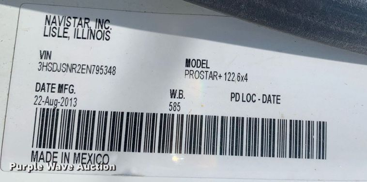 image for item LH9710 2014 International ProStar  semi truck