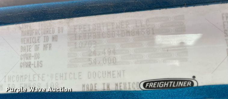 image for item LJ9772 2004 Freightliner FL80  flatbed truck