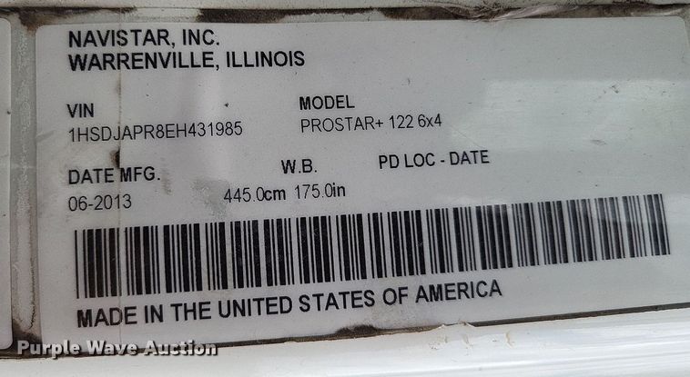 image for item LS9561 2014 International ProStar Plus  semi truck