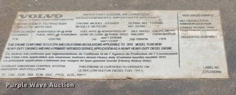 image for item LX9711 2016 Volvo VNL  semi truck