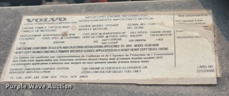 image for item LX9713 2016 Volvo VNL  semi truck