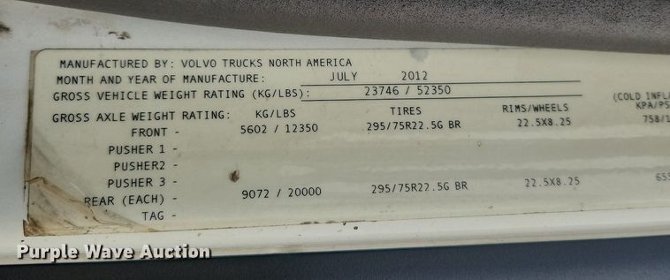 image for item LX9715 2013 Volvo VNL  semi truck