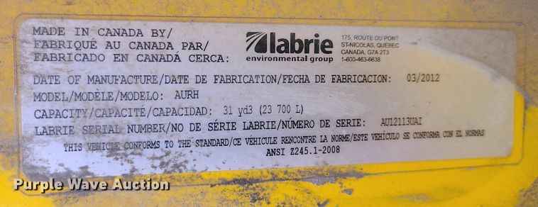 image for item MO9874 2011 Mack LEU  refuse truck