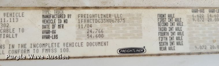 image for item MO9883 2005 Freightliner Business Class M2  refuse truck