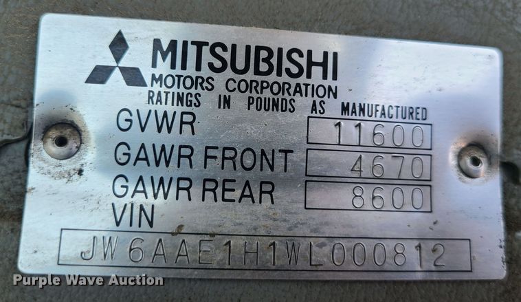 image for item MO9885 1998 Mitsubishi Fuso FE  box truck