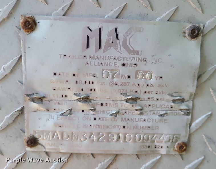 image for item MO9902 2001 MAC  end dump trailer