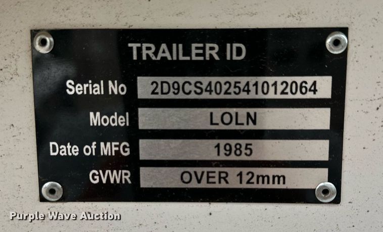 image for item NE9027 1985 Loln  bottom dump trailer