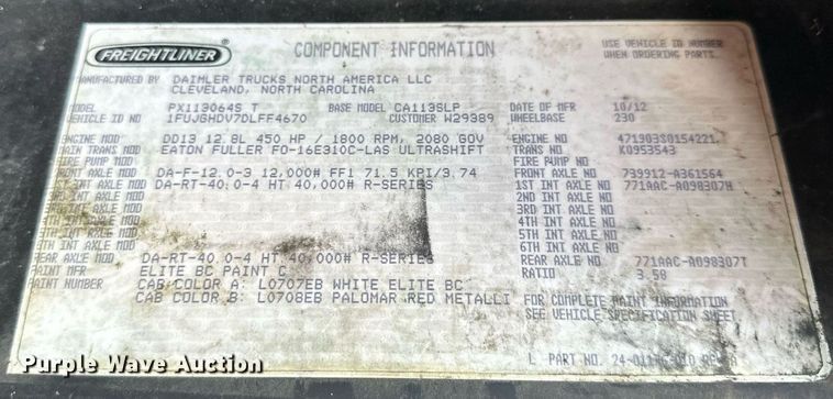 image for item NP9784 2013 Freightliner Cascadia  semi truck