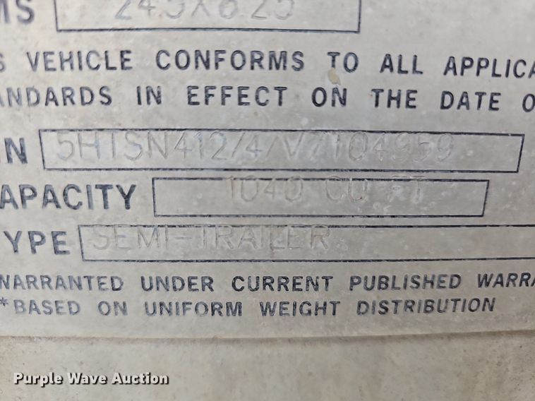 image for item NT9702 1997 Heil  pneumatic dry bulk trailer