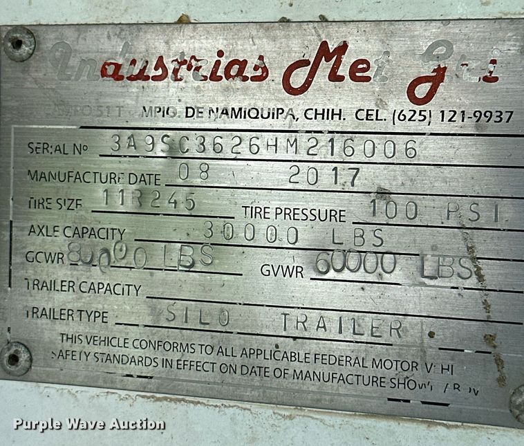 image for item NY9141 2017 Mas  silage trailer