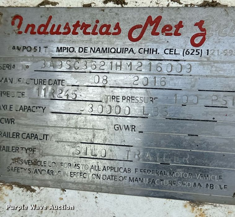 image for item NY9143 2017 Mas  silage trailer