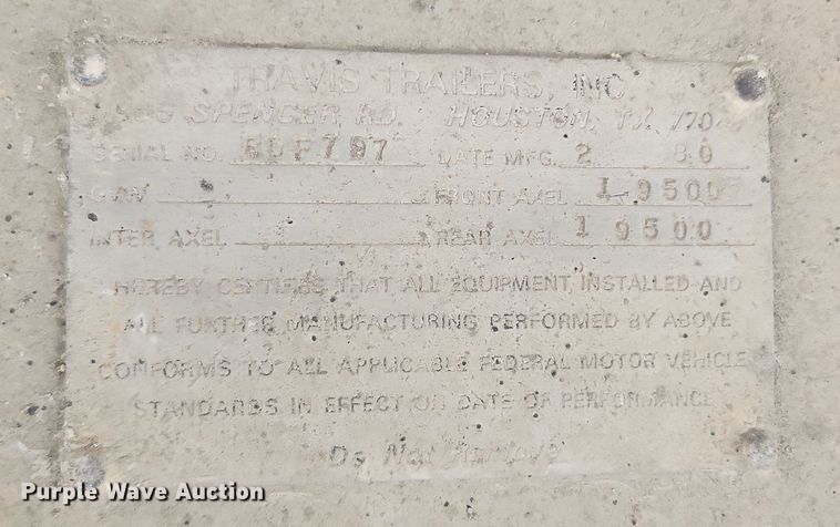 image for item OK9575 1980 Travis  end dump trailer