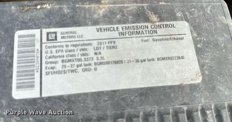 image for item AF9637 2011 Chevrolet Silverado 1500  Ext. Cab pickup truck