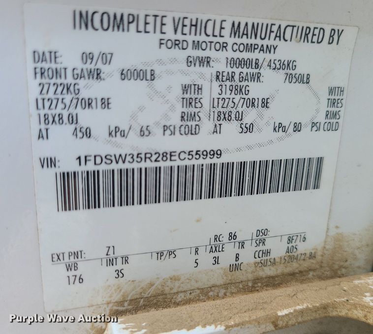 image for item BR9795 2008 Ford  F350 Super Duty  Crew Cab utility bed pickup truck