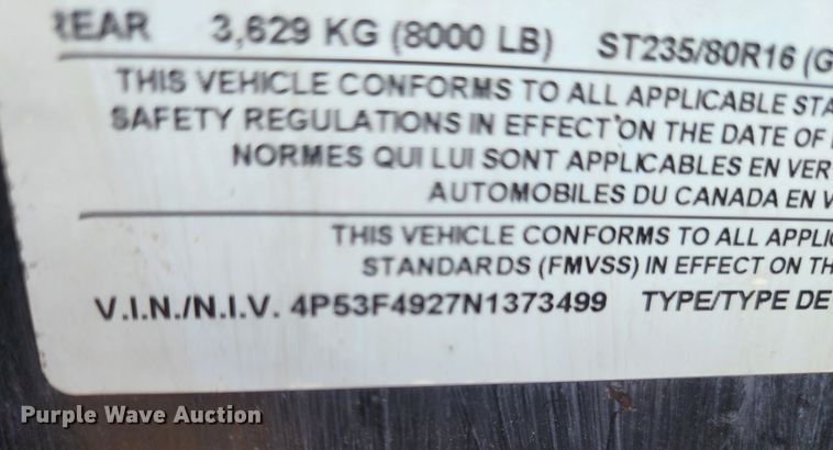 image for item DK6509 2022 PJ  equipment trailer