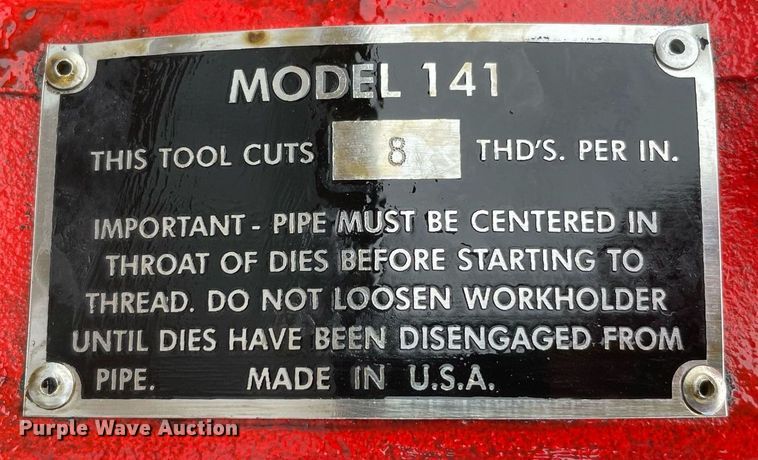 image for item DL3842 Ridgid 141  manual pipe threader