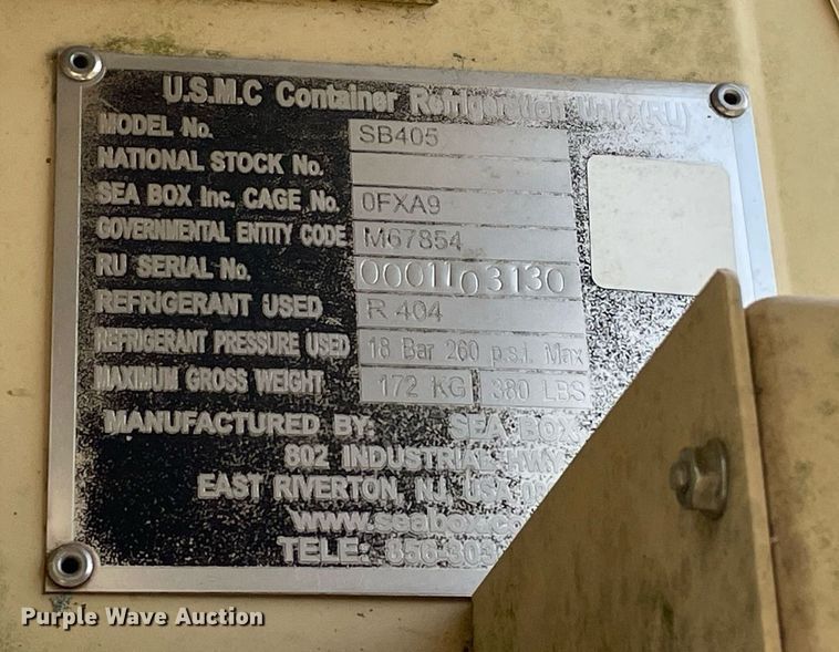 image for item DL3849 (2) USMC walk-in cooler container