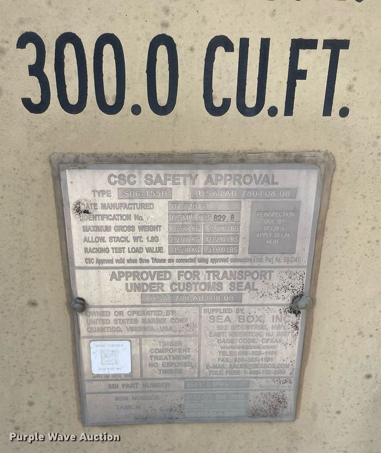 image for item DL3849 (2) USMC walk-in cooler container