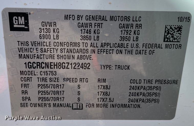 image for item DN4698 2016 Chevrolet Silverado 1500  Double Cab pickup truck