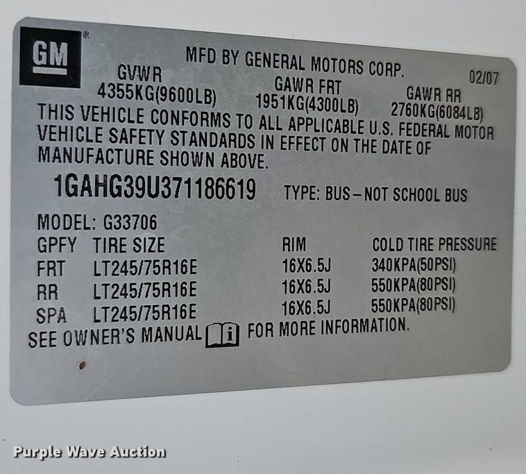 image for item DO2882 2007 Chevrolet Express 3500  van