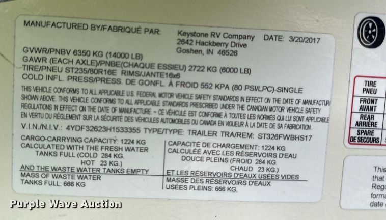 image for item DO5105 2017 Keystone Sprinter  camper