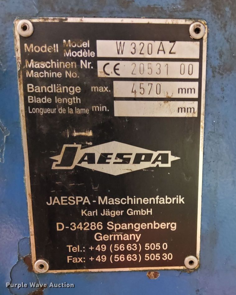 image for item DO5160 Jaespa W320AZ   bandsaw