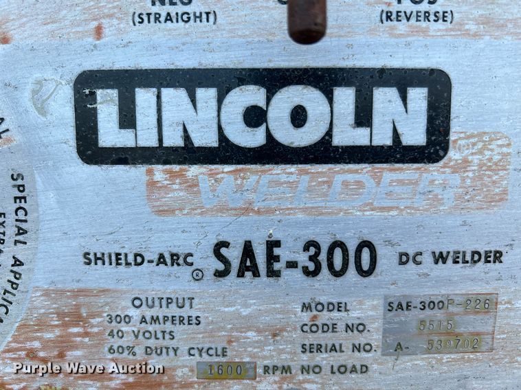 image for item DQ2123 Lincoln SAE-300P-226  welder/generator