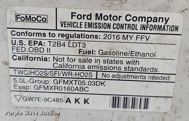 image for item DR3381 2016 Ford F150 XL  SuperCrew pickup truck