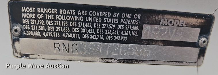 image for item DR3384 1996 Ranger 492VS  boat