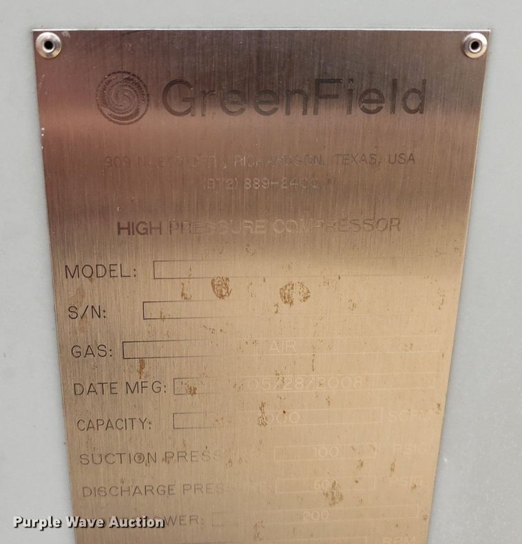 image for item IP9332 Greenfield D62-A  reciprocating air compressor