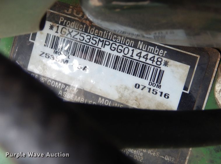 image for item IP9348 John Deere Z535M  ZTR lawn mower