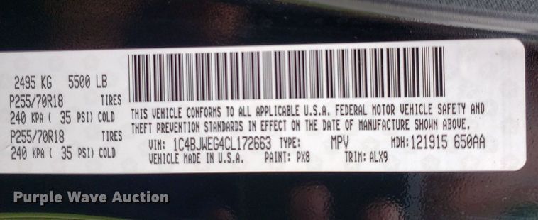 image for item IP9351 2012 Jeep Wrangler  SUV