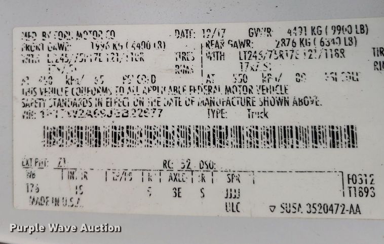 image for item IP9386 2018 Ford F250 Super Duty  Crew Cab pickup truck