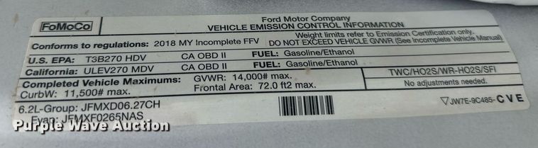 image for item KM9861 2018  Ford F350 Super Duty  SuperCab utility bed pickup truck