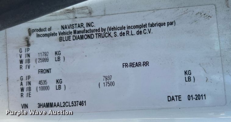 image for item KW9223 2012 International 4300  box truck