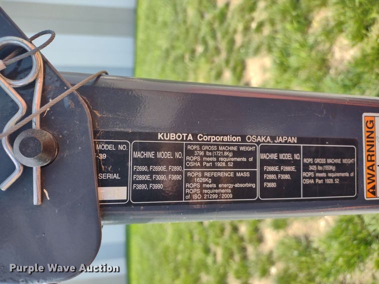 image for item LL9164 2020 Kubota F3990  lawn mower