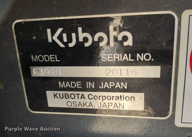 image for item LL9164 2020 Kubota F3990  lawn mower