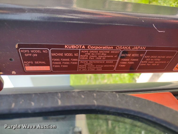 image for item LL9165 2019 Kubota F3990  lawn mower