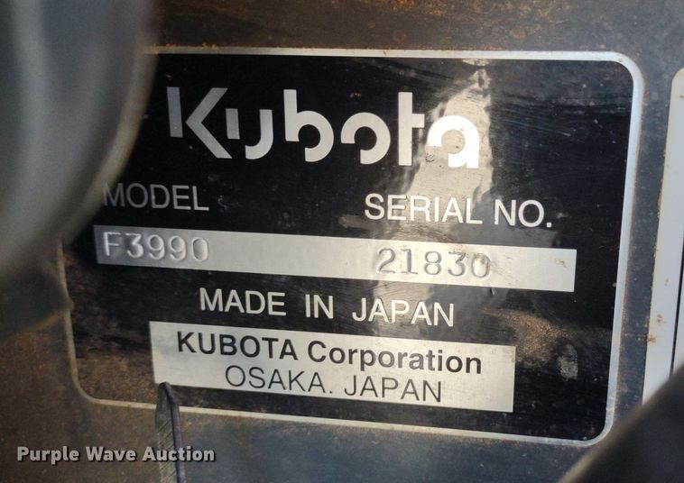 image for item LL9165 2019 Kubota F3990  lawn mower