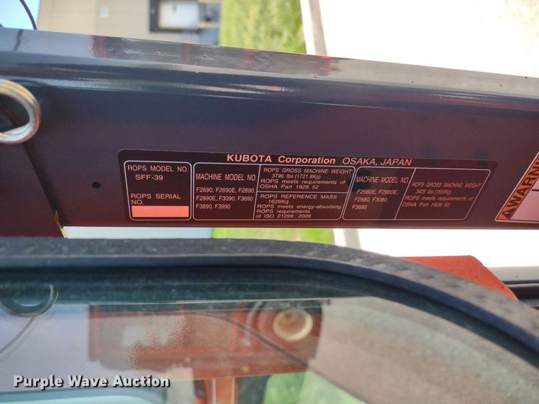 image for item LL9167 2020 Kubota F3990  lawn mower