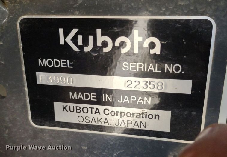 image for item LL9167 2020 Kubota F3990  lawn mower