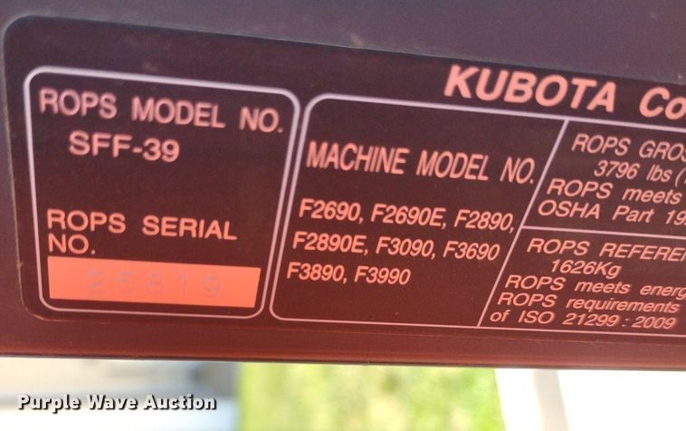 image for item LL9172 2020 Kubota F3990  lawn mower